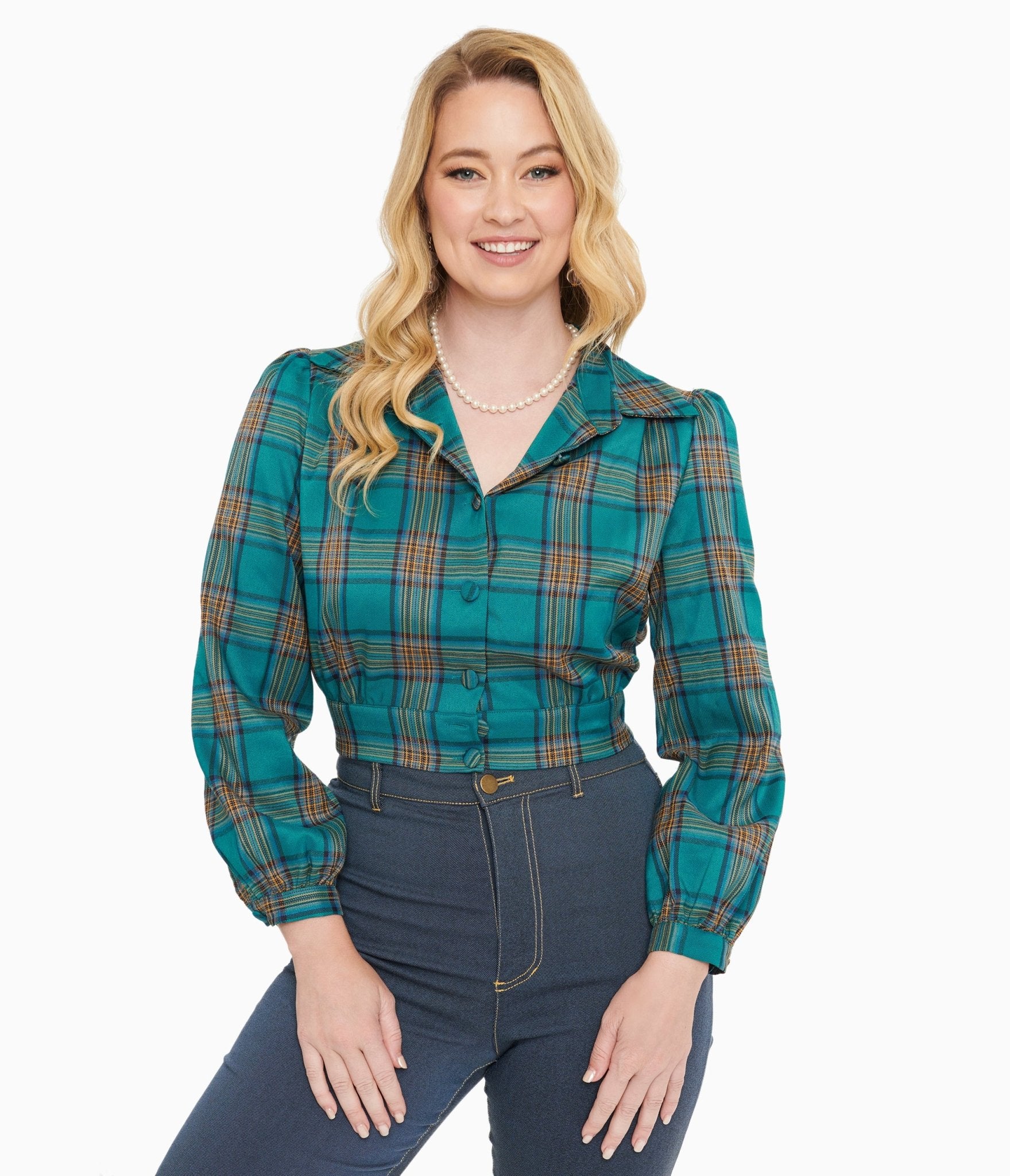 Stylish Green Plaid Rosie Bomber Jacket for Women - Trendy Vintage Inspired Outerwear - Perfect for Casual Outings, Fall Fashion & Streetwear Looks