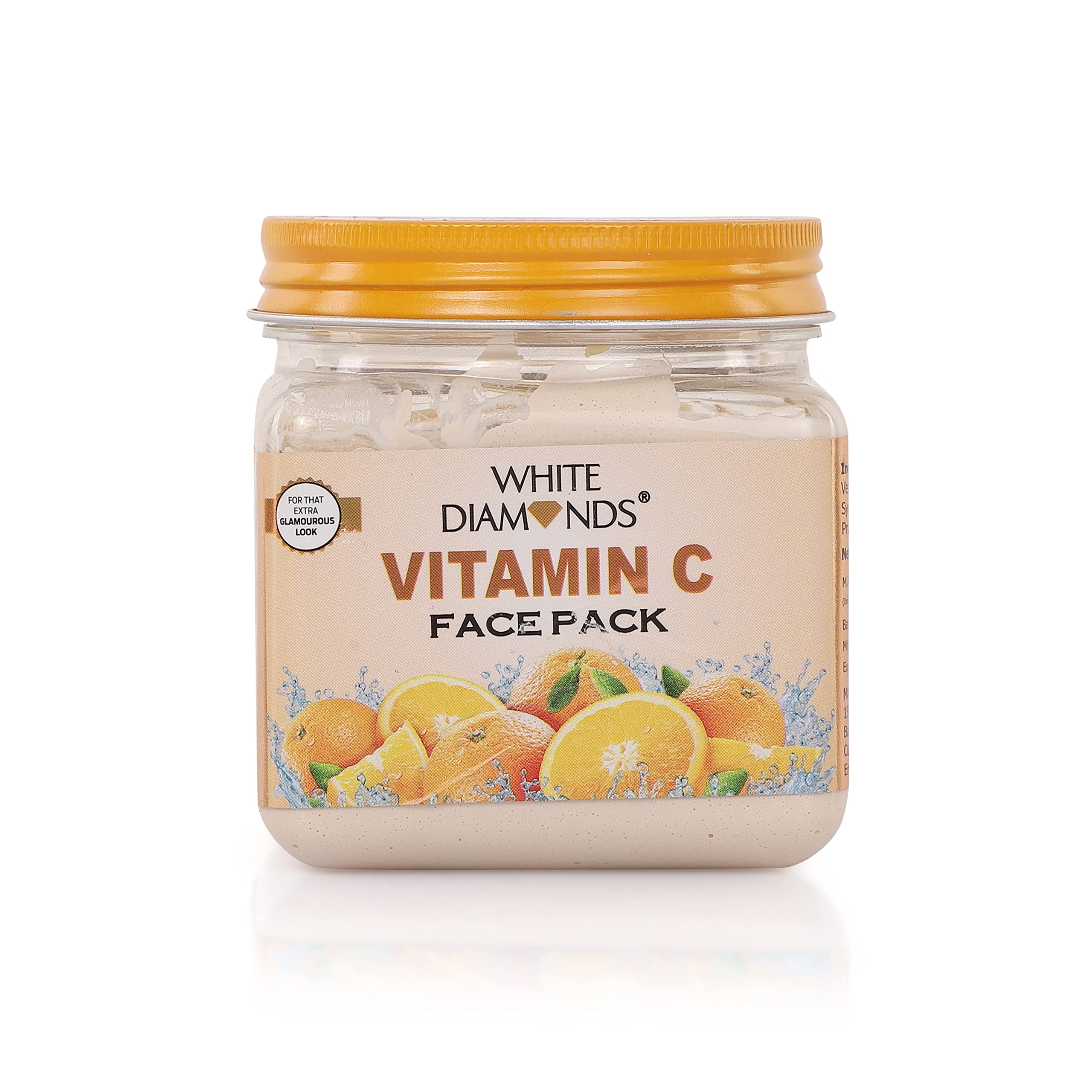 WHITE DIAMONDS Vitamin C Face Pack for Glowing Skin | Natural Ingredients for Oily & Dry Skin | Unisex Facial Treatment (380 ml) | Perfect for Daily Skincare Routine & Spa Days