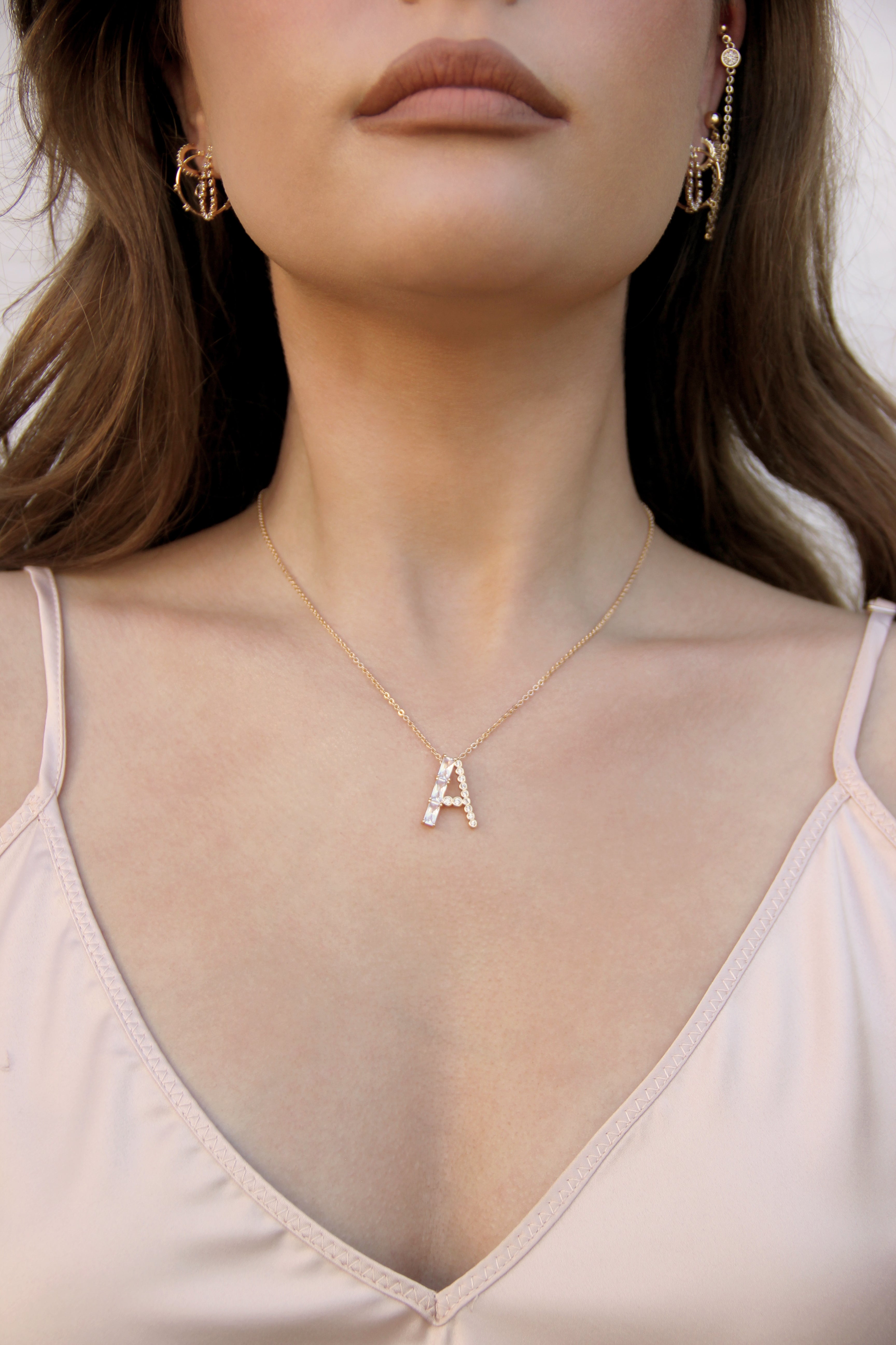 Personalized Mixed Crystal Initial Necklace - Custom Name Letter Pendant for Women & Girls - Perfect for Birthdays, Anniversaries & Gifts