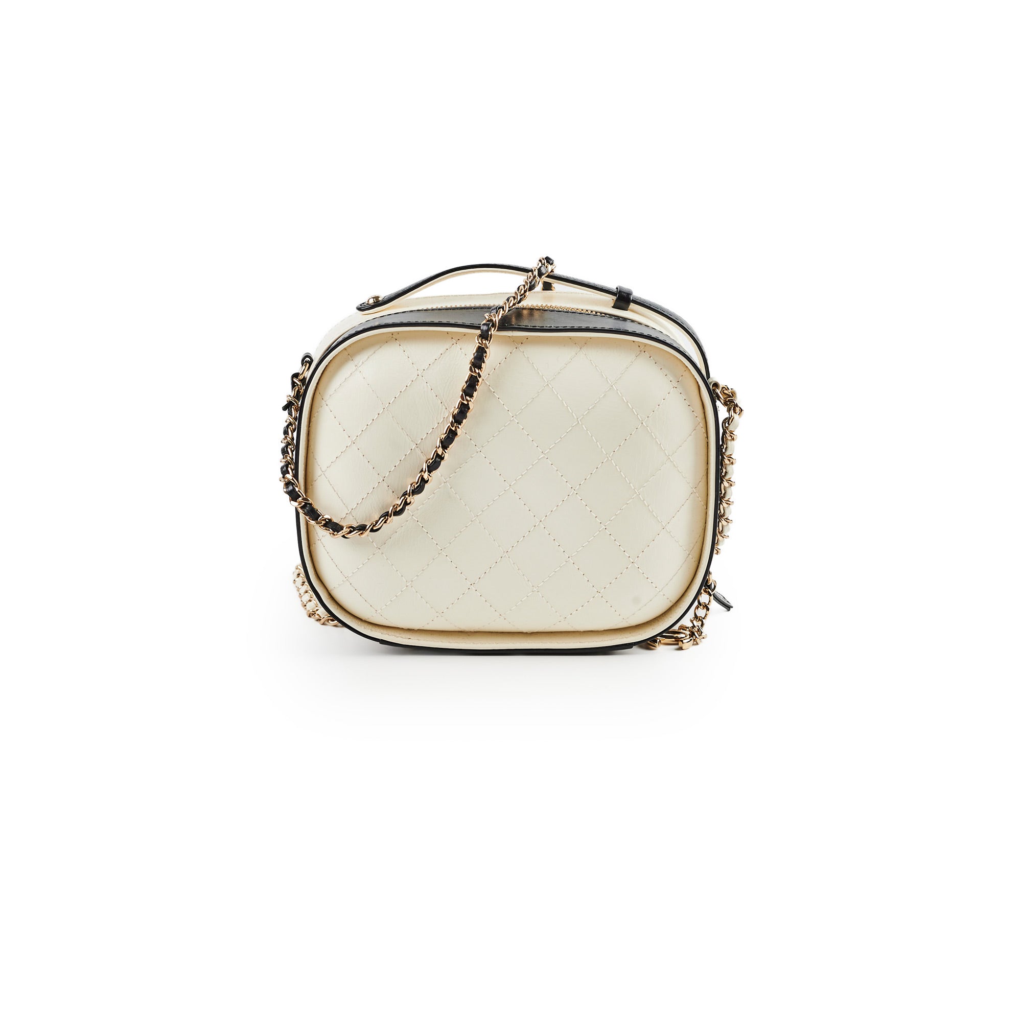 Chanel Round Vanity Case in Black & White - Luxury Cosmetic Bag for Travel & Everyday Use