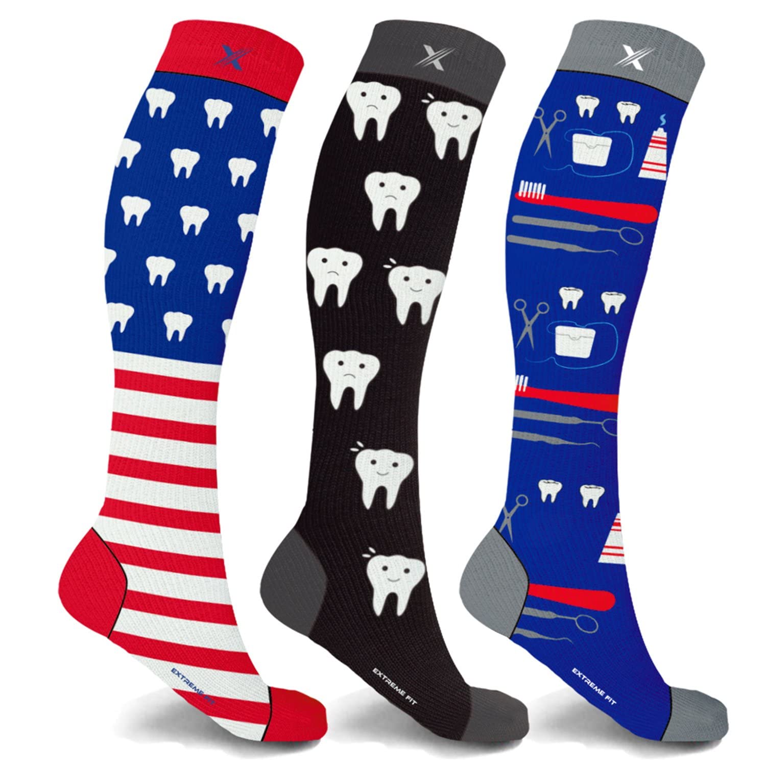 Best Compression Socks for Running, Sports & Travel - Knee High Support Socks (3 Pairs) - Improve Circulation & Reduce Fatigue for Athletes, Nurses & Frequent Flyers
