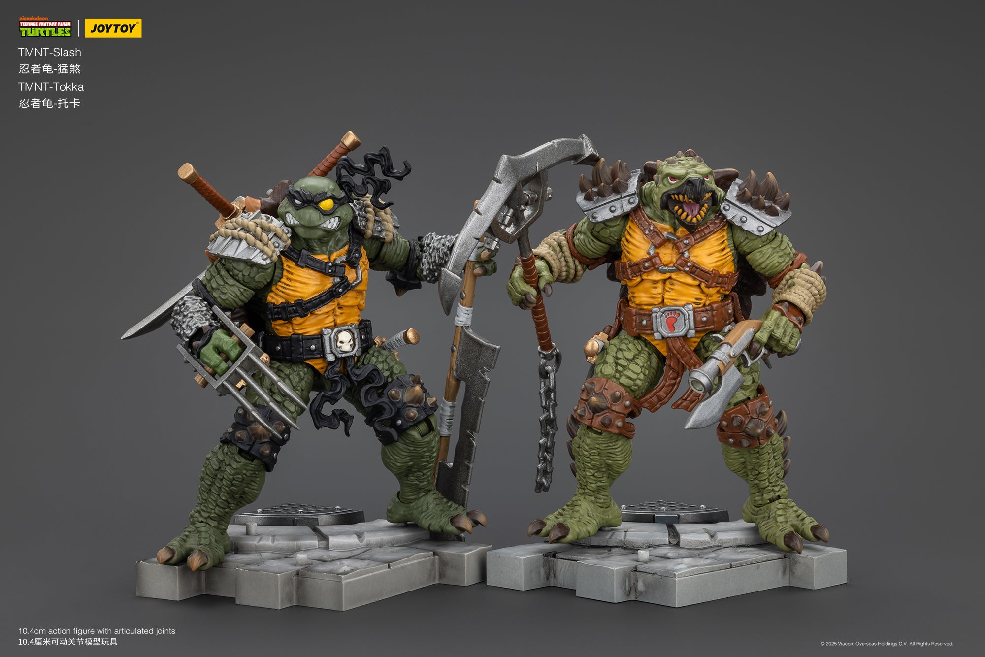 1/18 JOYTOY TMNT Slash & Tokka Action Figure Set - Collectible Ninja Turtle Villains for Display & Play - Perfect for TMNT Fans & Toy Collectors