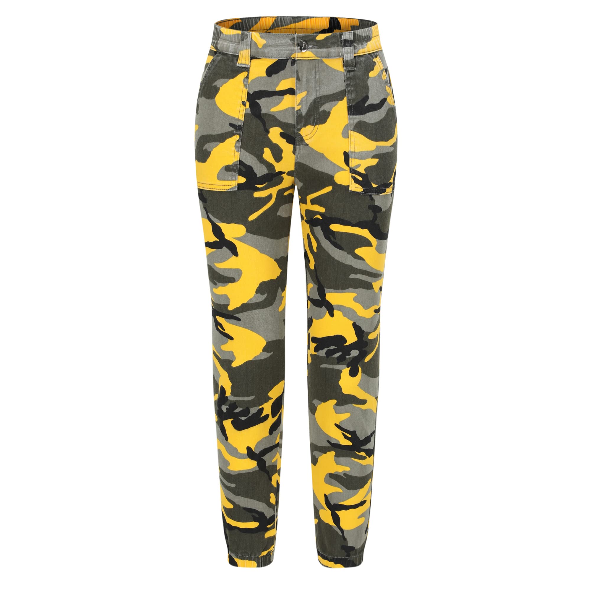 THUNDER STAR Women's Stretch Cropped Jogger Jeans - Mid Rise Denim Cargo Pants with Pockets | Comfortable & Stylish for Casual Wear, Workout, and Everyday Fashion