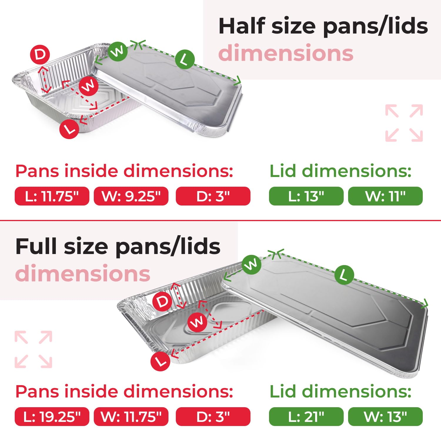 IDL Packaging Aluminum Foil Pans with Lids - 45pc Deep Chafing Dish Set (15 Full Size & 30 Half Size Steam Table Pans) - Disposable Catering Cookware for Buffets, Parties, BBQ, Restaurants & Food Service - Perfect for Meal Prep, Takeout & Large Events