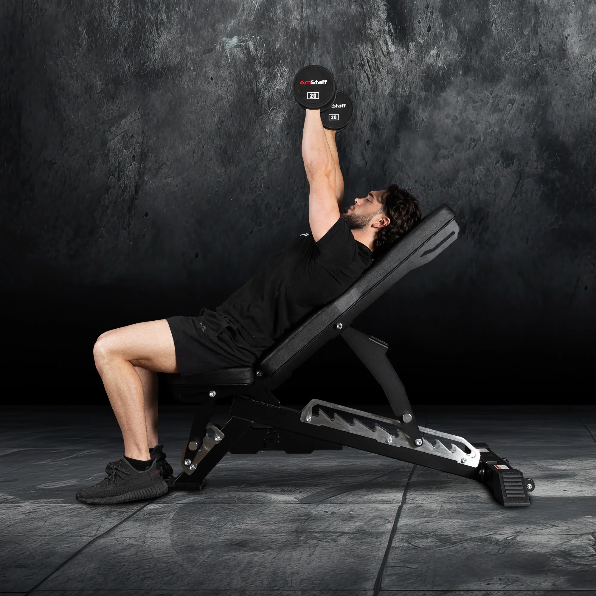 AmStaff AF 3000 Adjustable Weight Bench for Home Gym - Black - Perfect for Strength Training & Workout Exercises