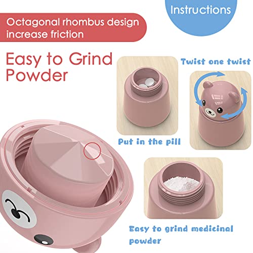 2 Pack Pill Crusher and Cutter - Durable Medicine Grinder for Vitamins & Tablets with Cleaning Brush | Easy to Use for Elderly, Travel & Daily Medication (Pink)