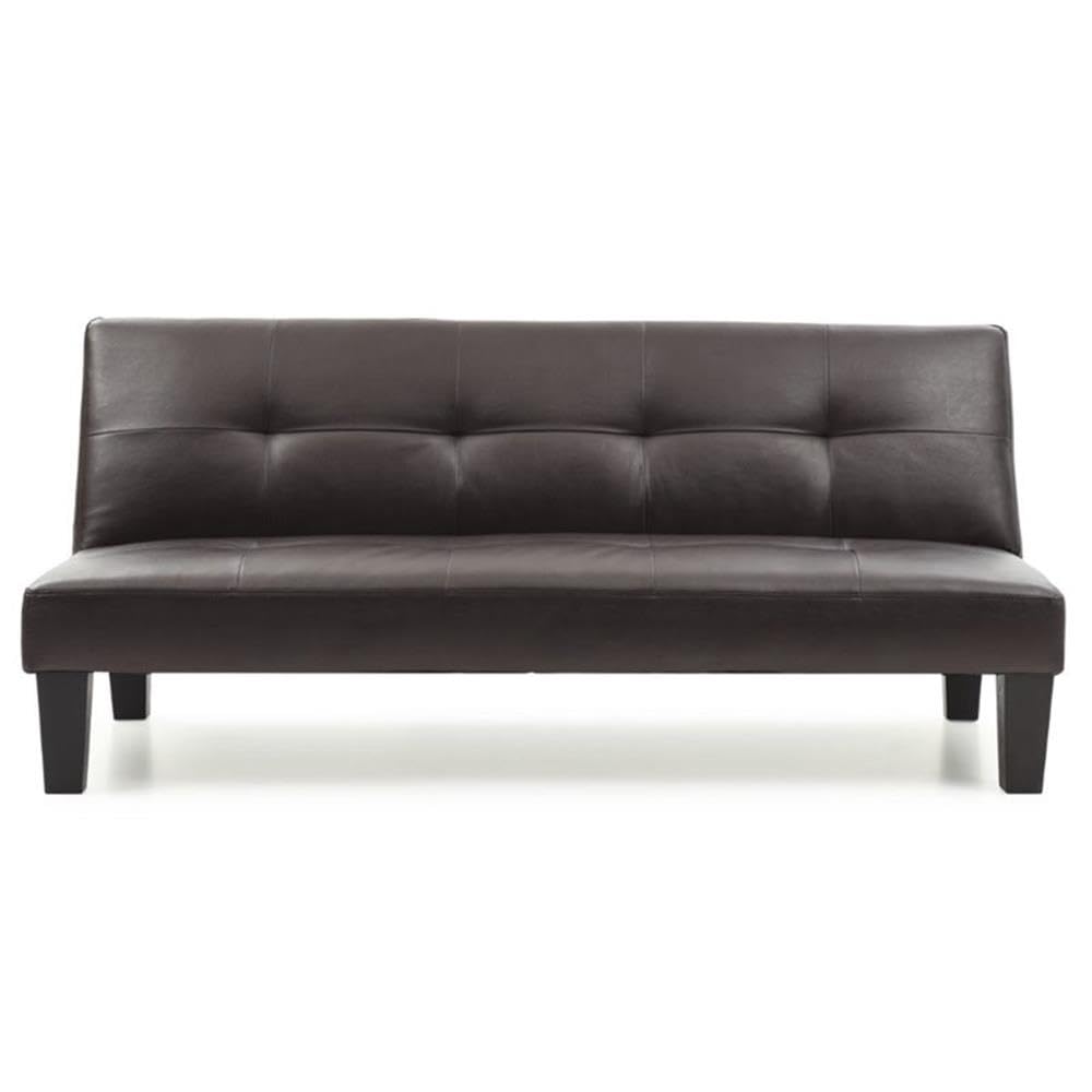 Glory Furniture Alan Faux Leather Sleeper Sofa Bed in Cappuccino Brown - Convertible Couch for Small Spaces, Living Room & Guest Room