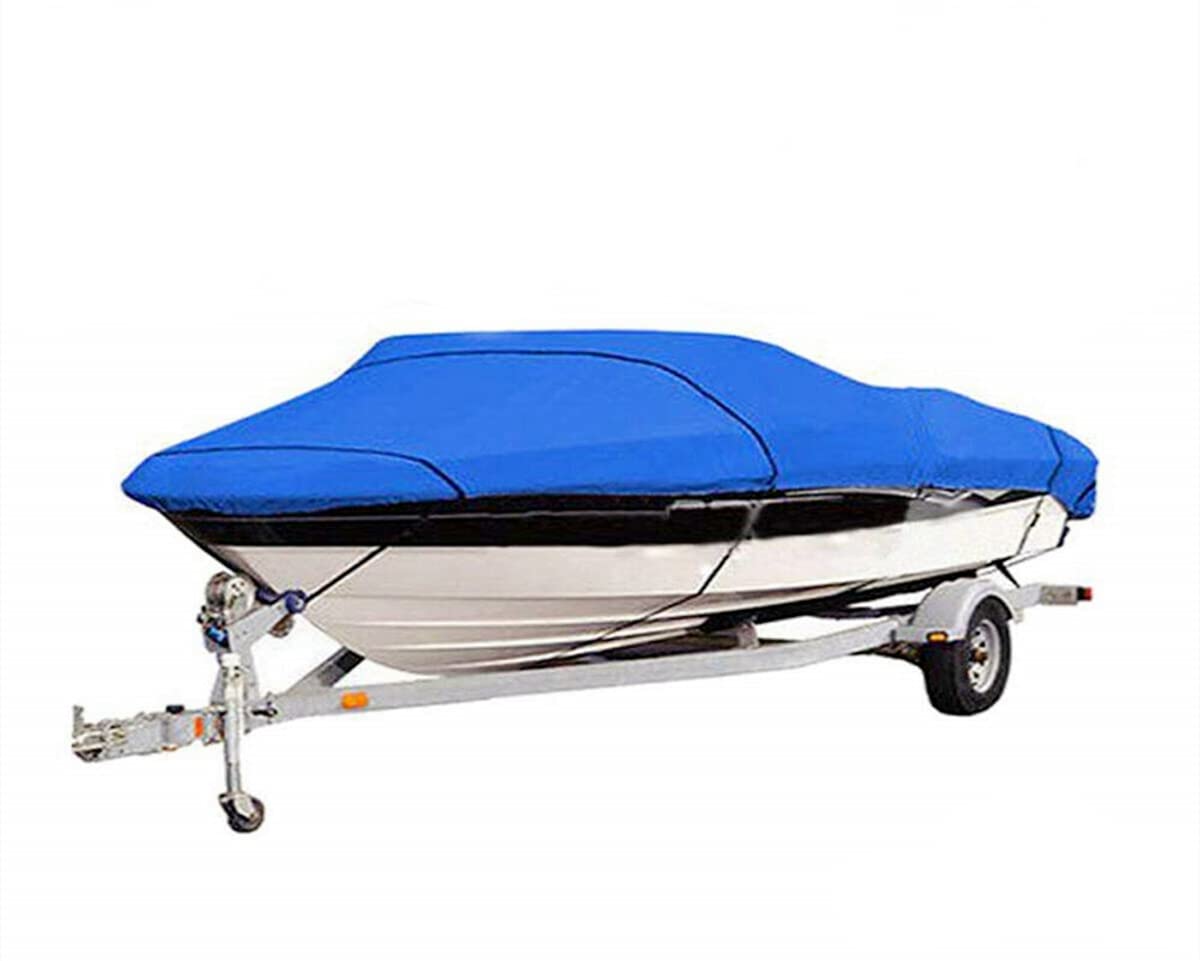 Heavy Duty 20-22ft Boat Cover - 210D Waterproof & UV Protected Trailerable Yacht Cover for Speedboat, Fish-Ski & V-Hull Boats - Perfect for Storage, Travel & Outdoor Protection