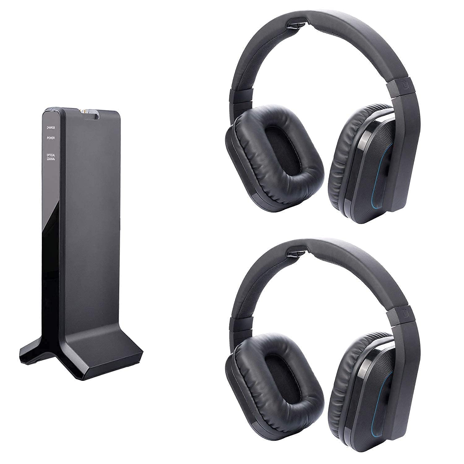 Avantree HT280 Digital 2.4G Wireless TV Headphones (2-Pack) with Transmitter & Charging Dock - Enhanced Volume, No Delay for Seniors & Hearing Impaired - Perfect for Shared TV Watching, Late Night Viewing & Private Listening