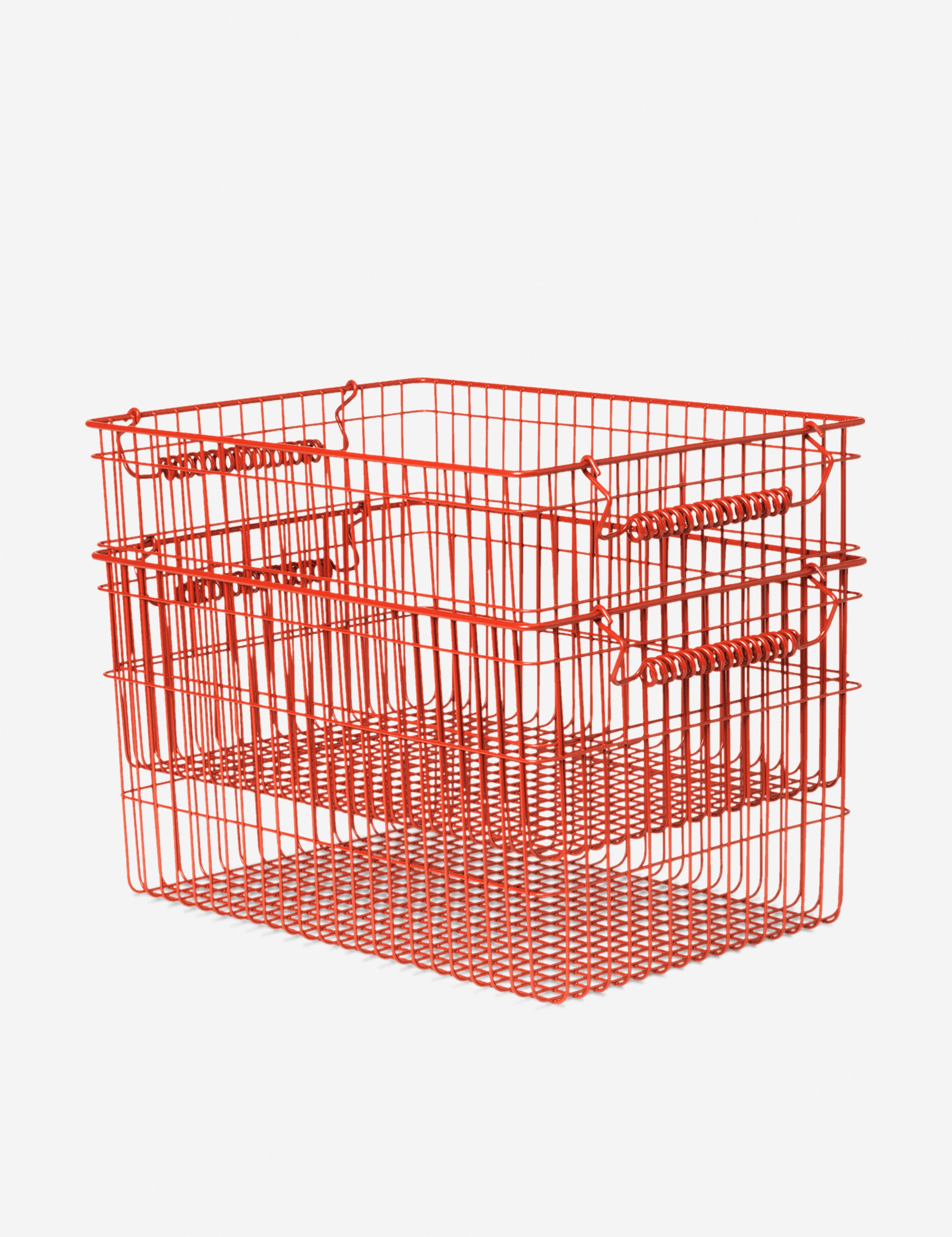 Ferm Living Cala Stackable Baskets - Set of 2, Woven Storage Bins for Home Organization - Perfect for Bathroom, Bedroom, or Kitchen Storage