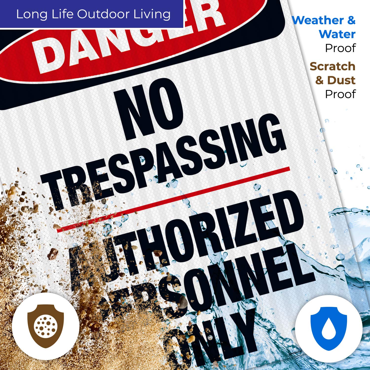 No Trespassing Authorized Personnel Only Sign - OSHA Danger Sign 24x30 Inches, 3M EGP Reflective .080 Aluminum, Fade Resistant - Indoor/Outdoor Safety Sign for Construction Sites, Warehouses & Private Property - Made in USA
