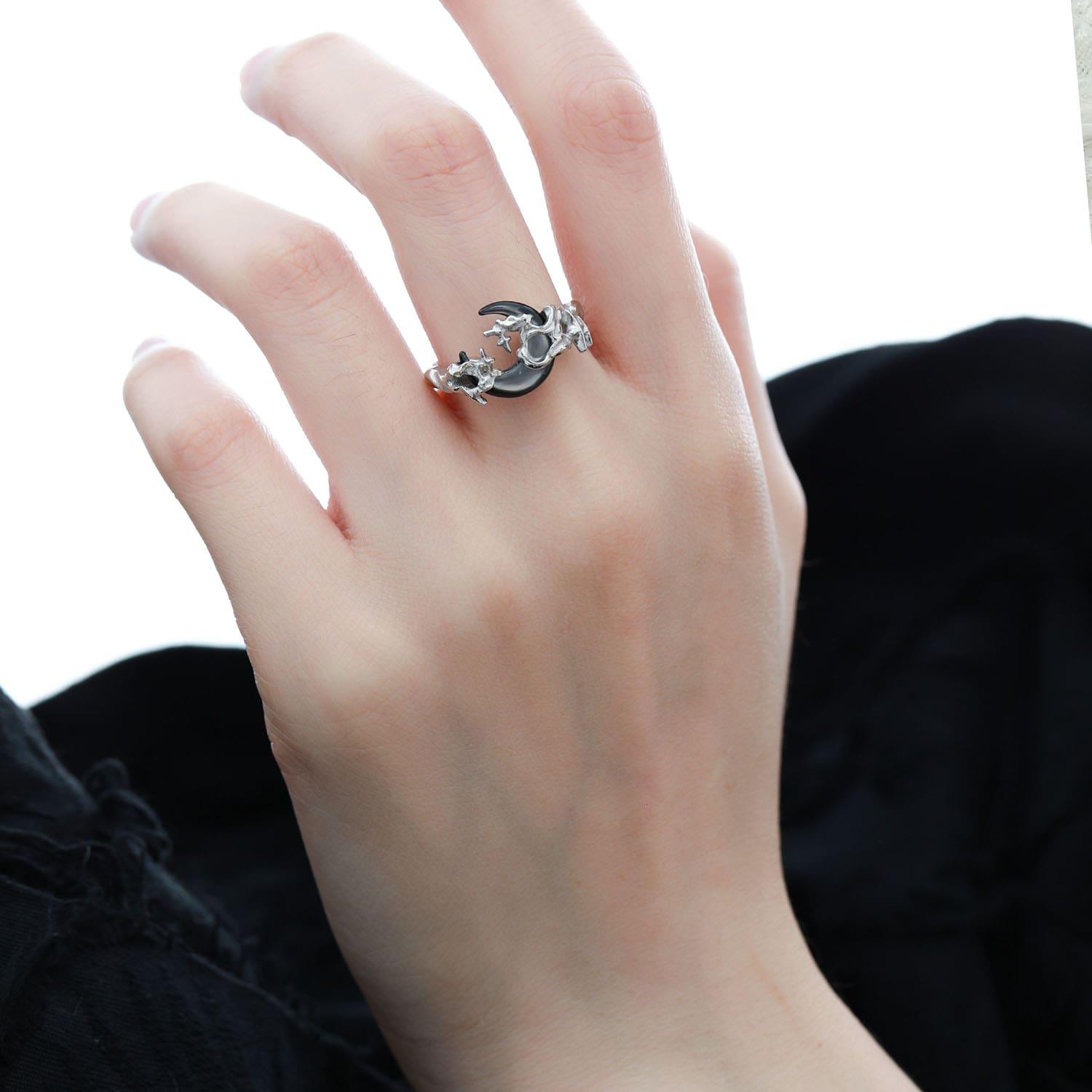 MYTH OF THE MOON S925 Sterling Silver 24K Gold Plated Adjustable Opening Ring for Women - Elegant Stackable Jewelry for Everyday Wear, Gift Giving & Special Occasions