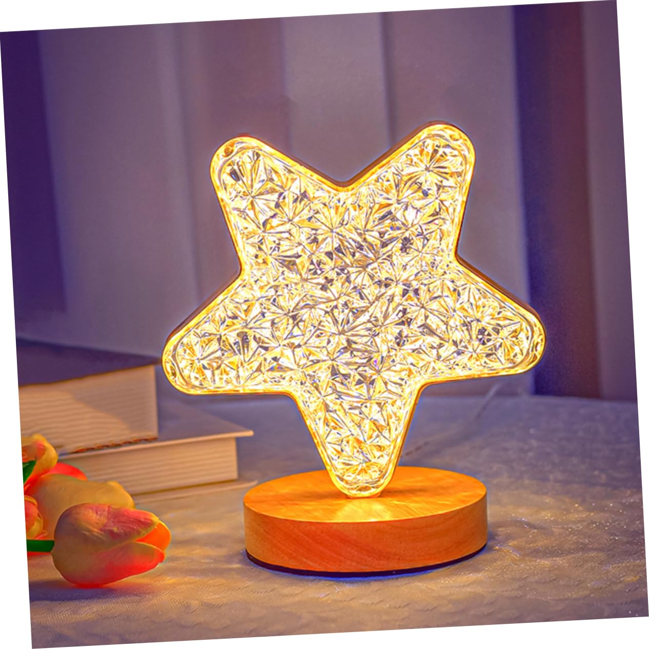 Angoily 4-Pack Small Table Lamps - Bedside Night Lights for Kids, Nursery, Bedroom & Living Room - Warm White LED Nightstand Lamps for Reading, Decor & Relaxation