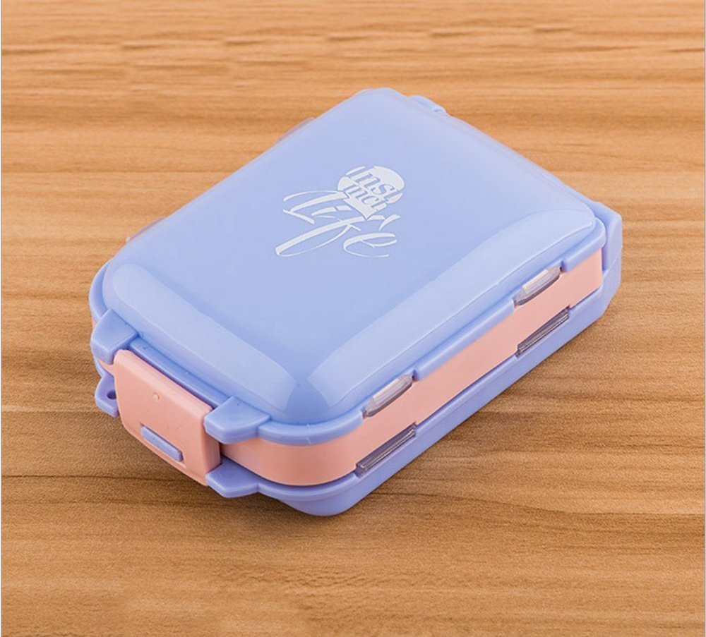ToiM 8-Compartment Weekly Pill Organizer - Portable Plastic Medicine Storage Box for Vitamins, Pills & Supplements (Blue) | Perfect for Travel, Home & Daily Medication Management