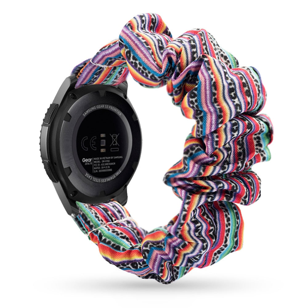 20mm & 22mm Scrunchie Watch Bands - Soft Elastic Hair Tie Strap for Apple Watch, Samsung Galaxy & Fitbit - Perfect for Workouts, Yoga & Everyday Fashion Accessory