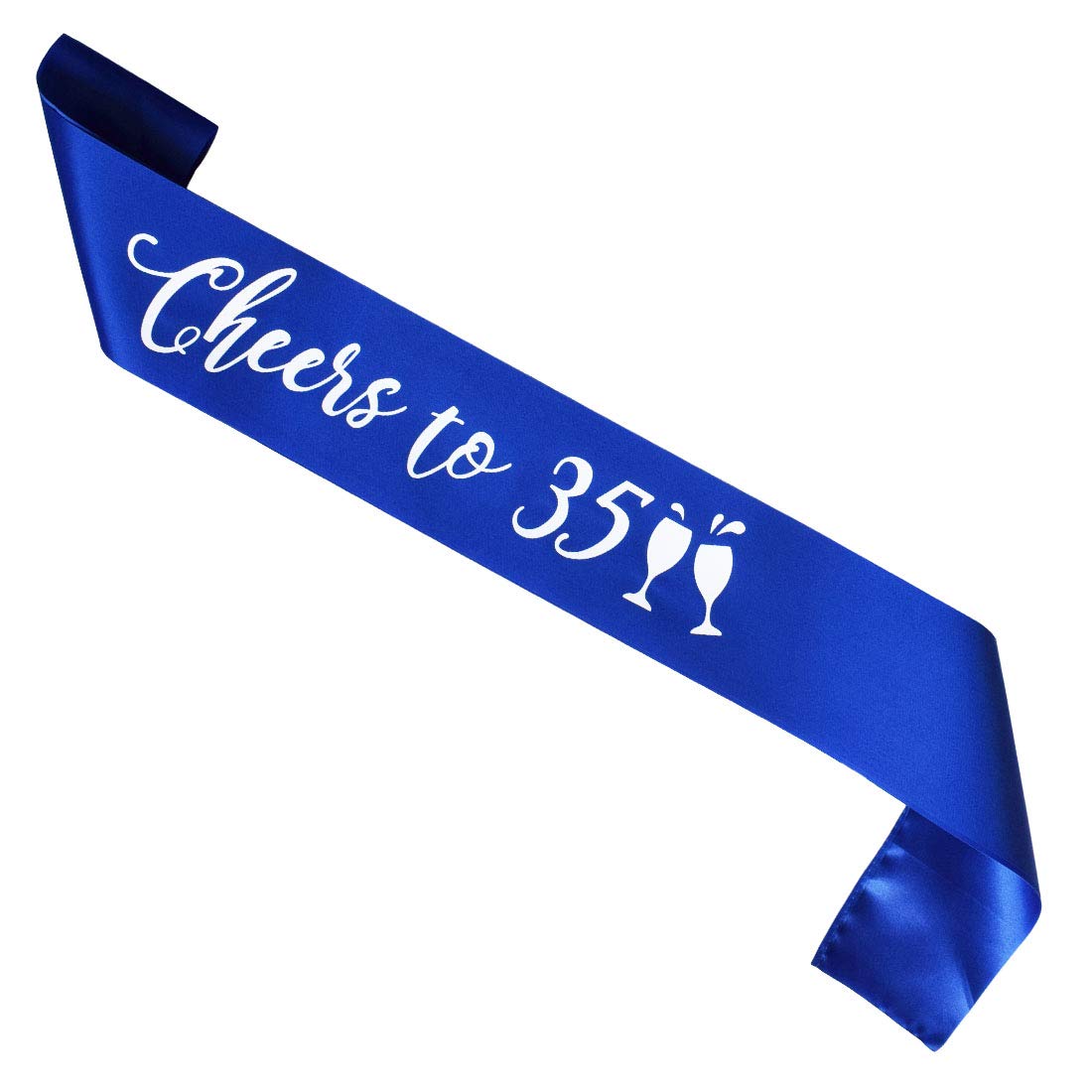 Blue Cheers to 35 Years Birthday Sash - Unisex 35th Birthday Party Decorations & Gifts for Men & Women | Perfect for Milestone Celebrations, Themed Parties & Photo Props