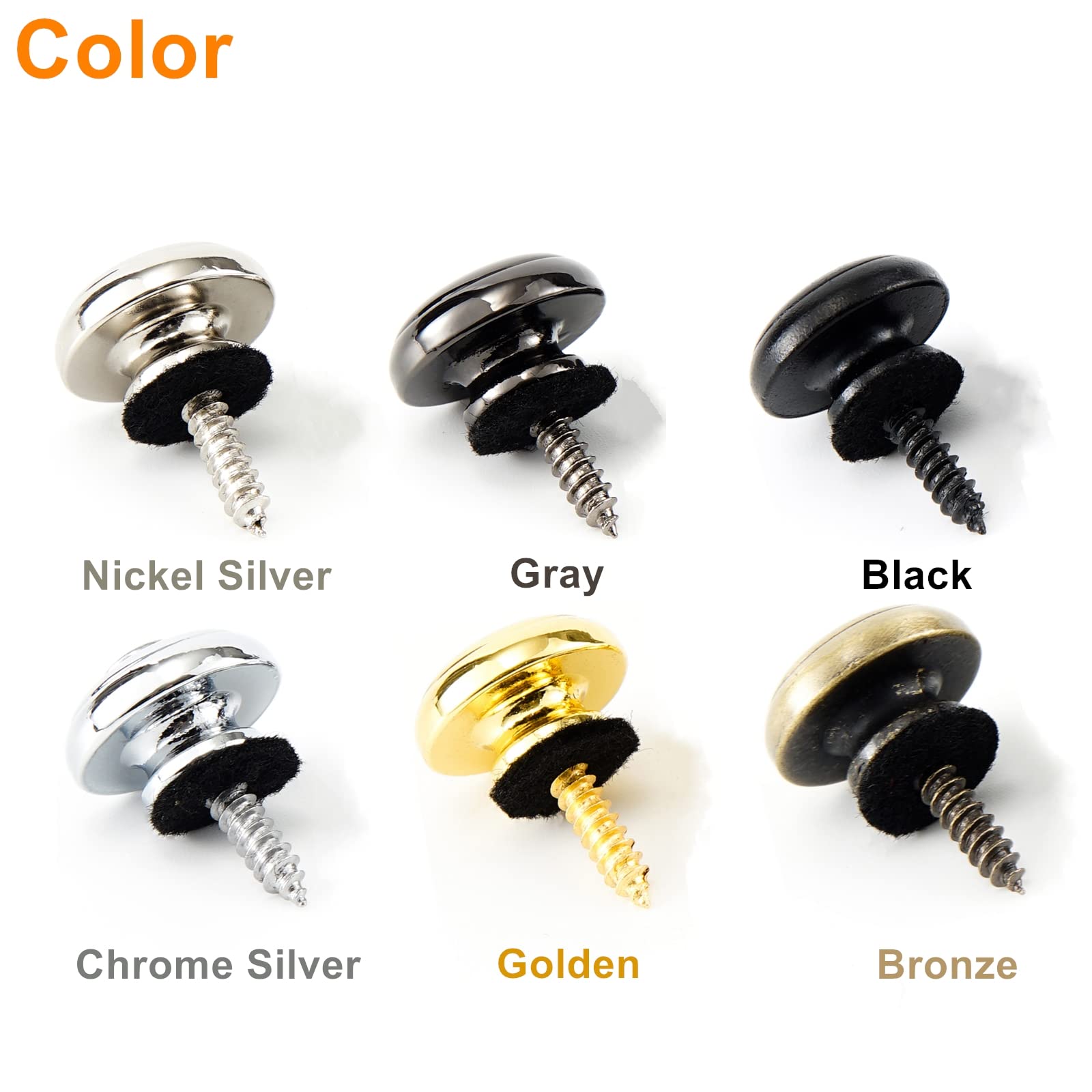 Miwayer Premium Metal Guitar Strap Locks (2-Pack) - Secure Straplock System for Acoustic, Electric Guitar, Bass & Ukulele - Chrome Silver Strap Buttons with Retainer Blocks | Perfect for Live Performances, Studio Sessions & Traveling Musicians