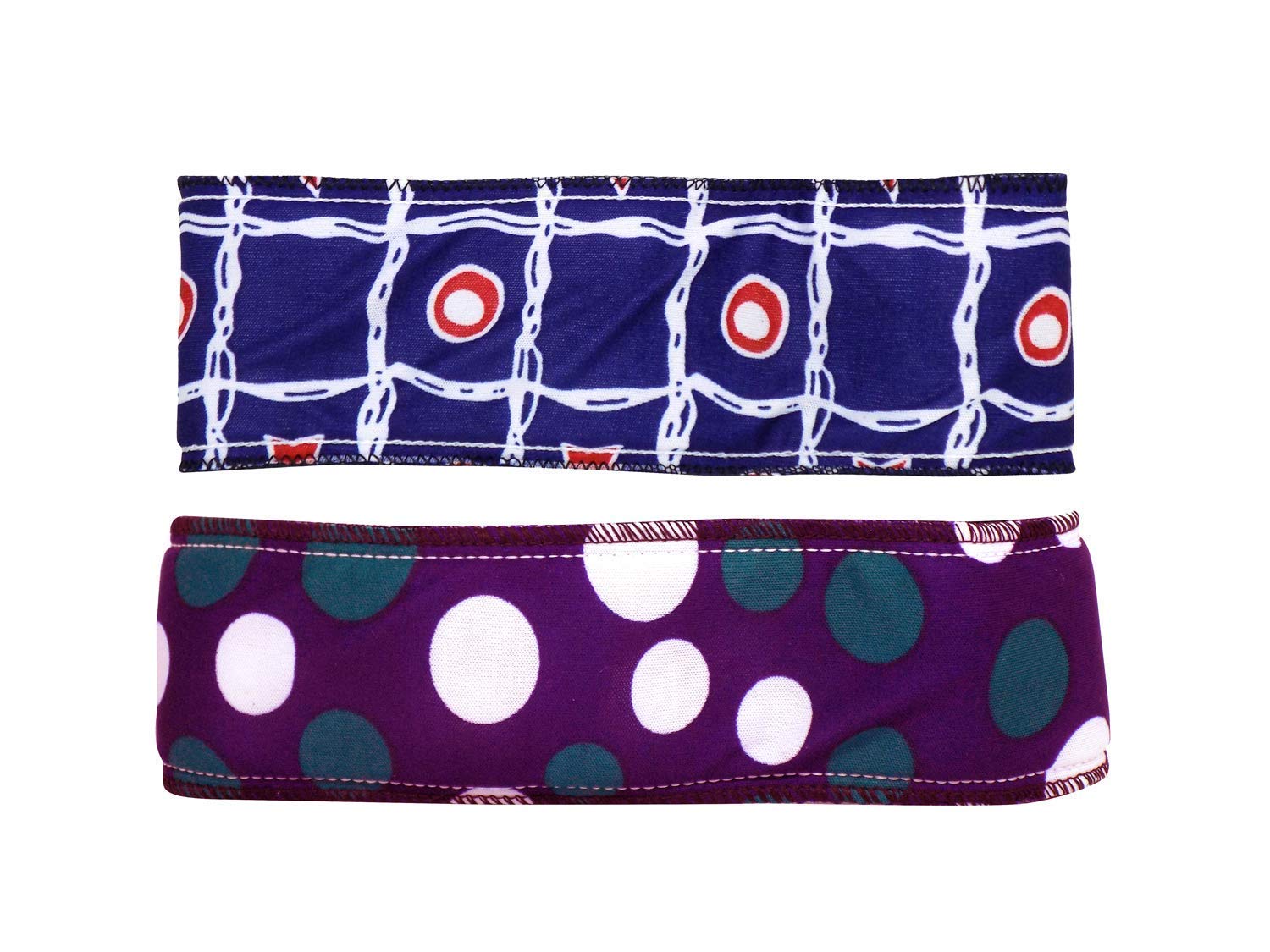 Wizme 2-Pack Elastic Facial Headbands for Women | Soft Spa & Home Headbands for Hair & Skin Care (Blue & Purple) - Perfect for Facials, Washing Face, Makeup & Salon Use
