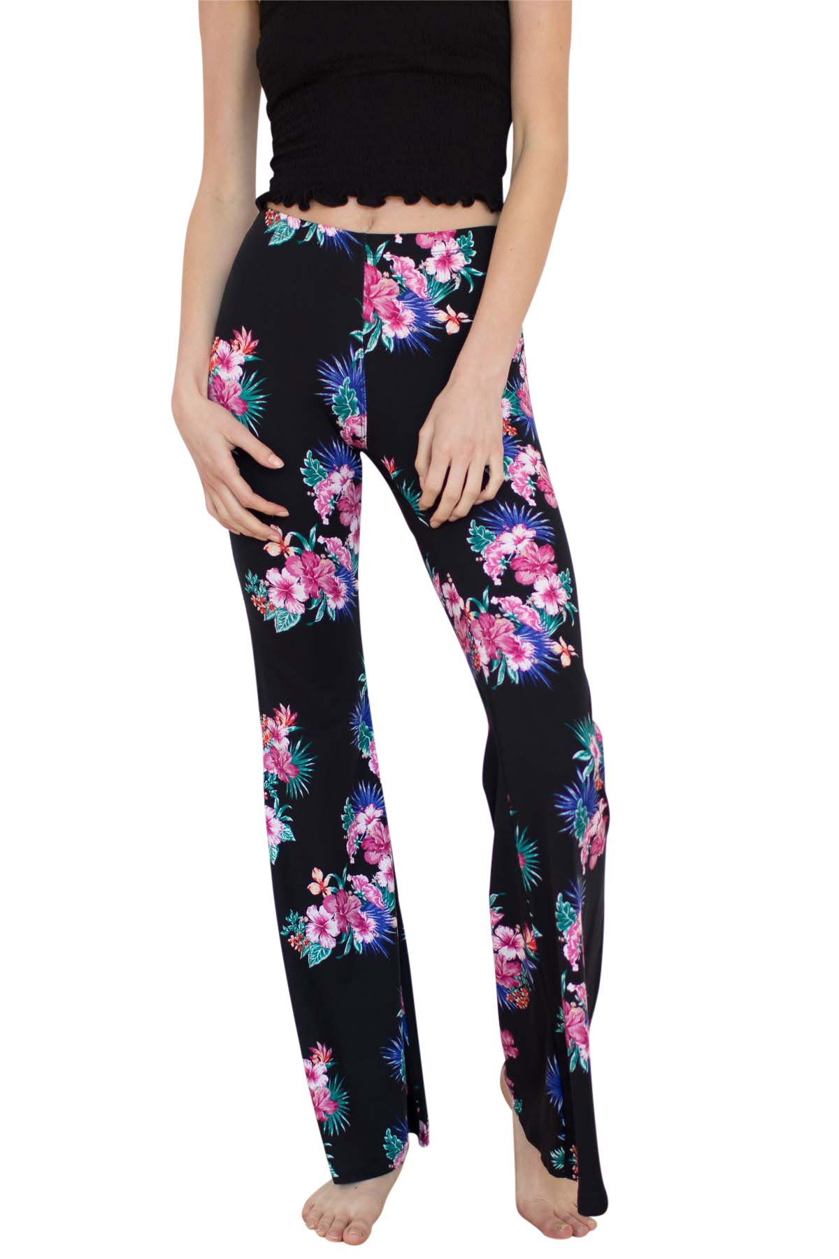 Ragstock Women's High Waist Stretch Flared Bell Bottom Pants - Retro 70s Style for Casual Outfits & Music Festivals