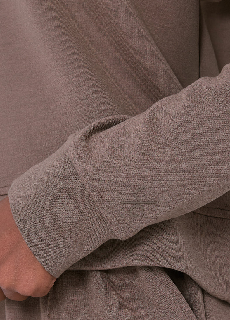 Cozy All Around Lounge Collar Sweater for Women - Soft Knit Pullover in Walnut Brown | Perfect for Home, Office & Casual Outings
