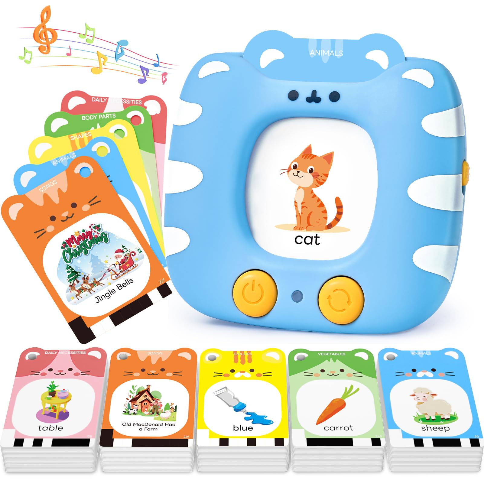 JoyCat Talking Flash Cards for Toddlers 1-5 Years - 224 Sight Words with Clear Pronunciation & Durable Thick Cards - Speech Therapy & Early Learning Educational Toys - Perfect for Home, Preschool & Travel Playtime