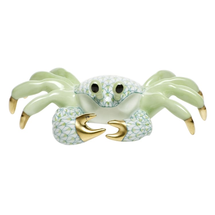 Herend Key Lime Ghost Crab Figurine - Hand-Painted Porcelain Collectible for Home Decor, Gift, and Display | Perfect for Beach House, Coastal Decor, and Collectors