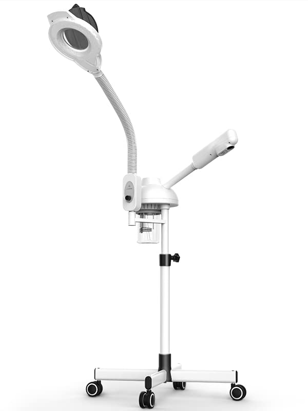 TASALON Professional 2-in-1 Facial Steamer with 5X Magnifying Foldable Arm - Ozone Face Steamer for Spa & Beauty Skin Care - Perfect for Home Salon, Facial Treatments & Skin Hydration