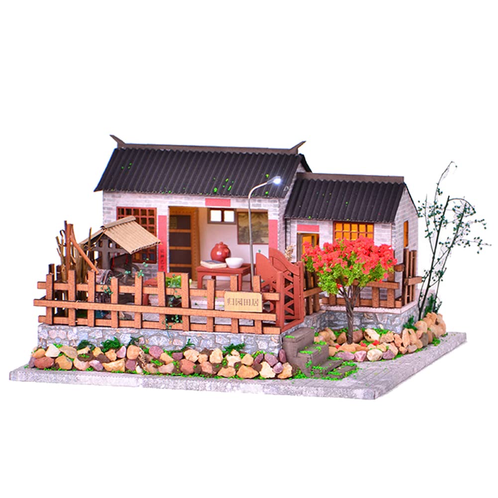 DIY Miniature Dollhouse Kit - Chinese Country Garden Building Model, Handmade Educational Craft Toy for Adults & Teens | Perfect for Home Decor, Gifts & Relaxation