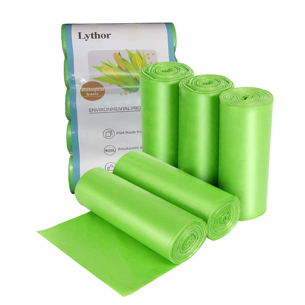 Eco-Friendly Compostable Trash Bags 4 Gallon - 100 Count Small Garbage Bags for Kitchen, Bathroom, Bedroom & Office | Biodegradable PSM Starch-Based Waste Bins Liners | Perfect for Daily Household Use & Sustainable Living
