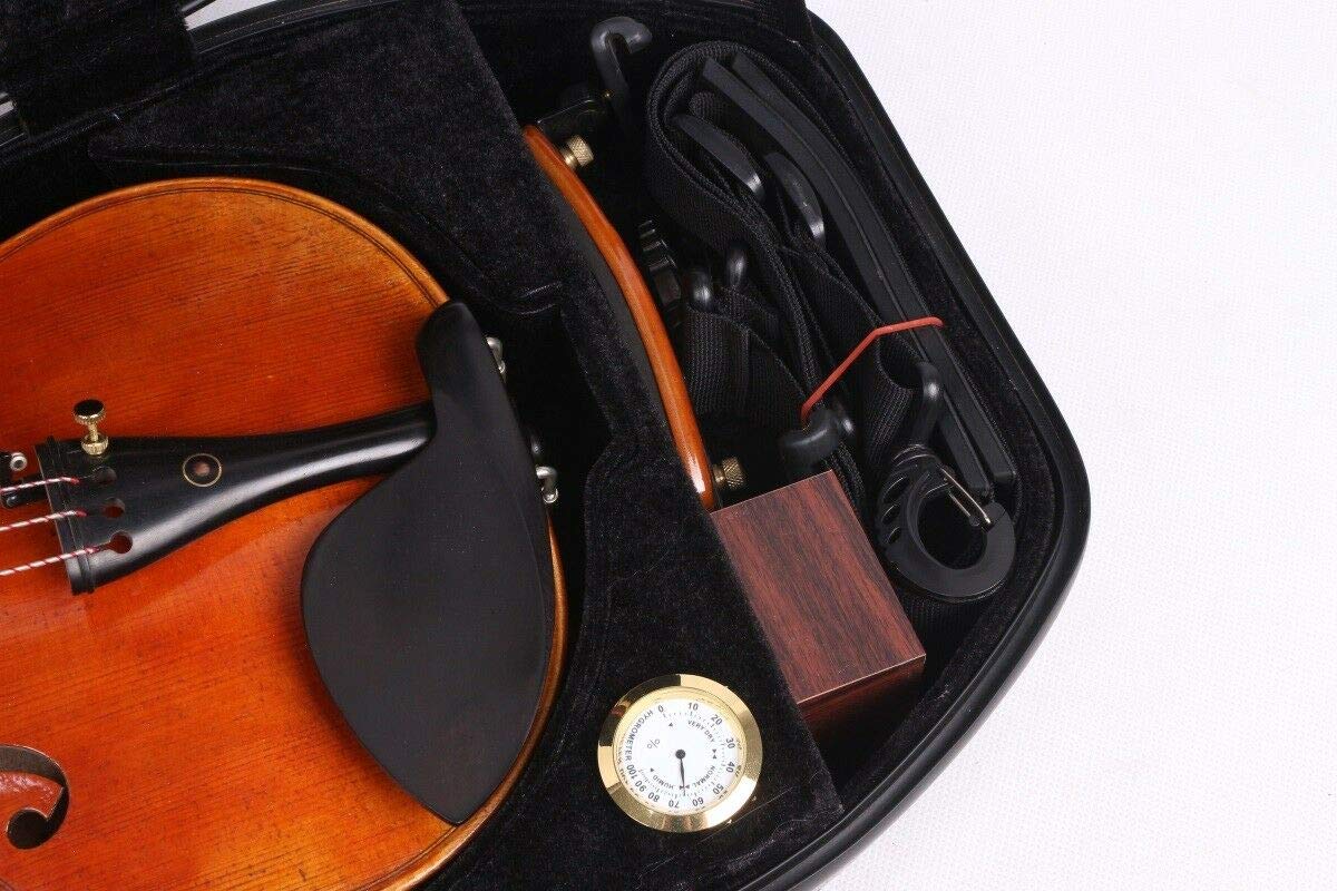 Premium Full Size Violin Case - Gourd Shaped Carbon Fiber Hard Case with Black Finish | Perfect for Professional Musicians, Travel & Storage Protection