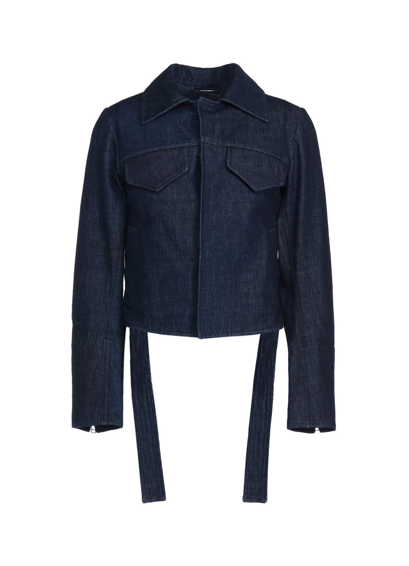 12OZ Denim Back Cutout Short Jacket for Women - Stylish Distressed Denim Jacket with Unique Back Design - Perfect for Casual Outfits, Layering, and Streetwear Fashion