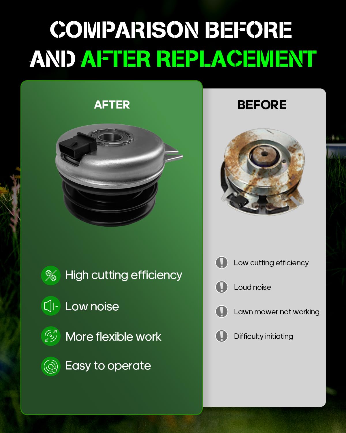 ECCPP Electric Lawn Mower PTO Clutch Kit 5217-10 - Compatible with Warner 5217-10 & Xtreme X0198 - Replacement Part for Tractor & Riding Mower Maintenance - Perfect for Lawn Care, Landscaping & Agricultural Use