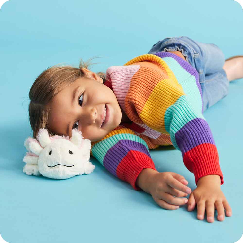 Axolotl Warmies Junior - Adorable Plush Stuffed Animal with Heat Therapy for Kids | Perfect for Snuggling, Stress Relief & Bedtime Comfort