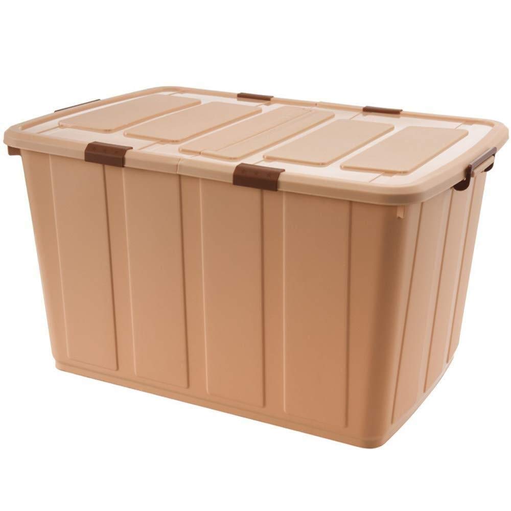 ZYXLN Large Storage Bins with Wheels & Lids - 350L High Capacity Organizer Box for Clothes, Toys, Home & Office - Removable, Durable & Stackable (Orange) - Perfect for Closet, Garage & Moving Storage