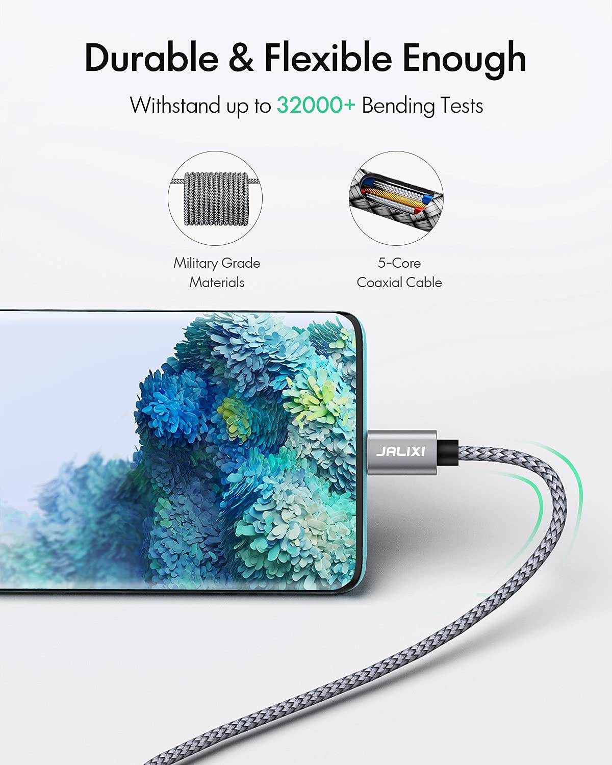 JALIXI 20ft USB C Cable 60W Fast Charging, 6M Long USB C to USB C Cable for iPhone 16/15 Pro Max, iPad, MacBook, Galaxy S24/S23, Pixel, Nintendo Switch, DSLR Camera - Perfect for Home, Office & Travel Charging Needs