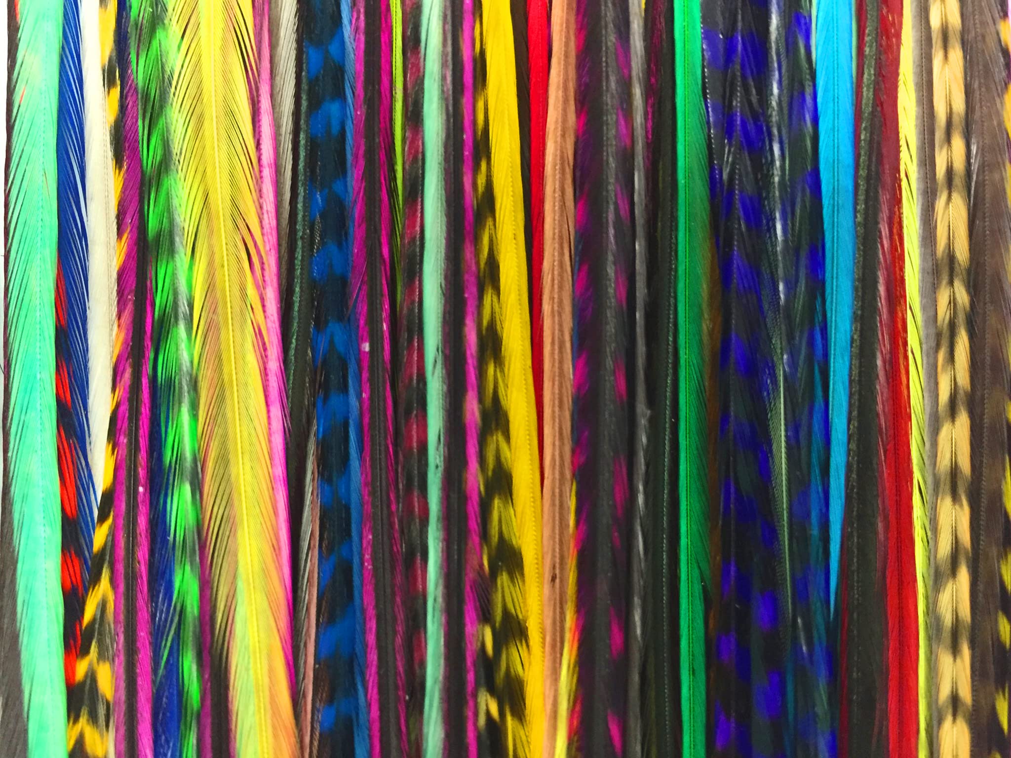 30 Pieces XL Thin Long Colorful Rooster Feather Hair Extensions - Bulk Wholesale for Costume, Party & DIY Crafts | Moonlight Feather