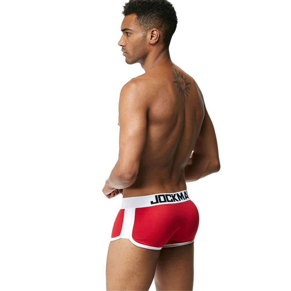 JOCKMAIL Men's Cotton Push-Up Boxer Briefs - Hip Enhancer Underwear for Daily Comfort