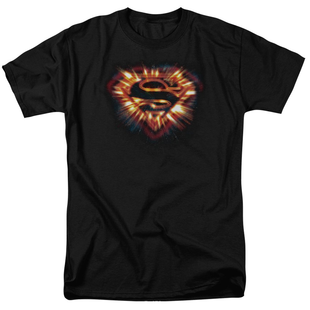 Superman Space Burst Shield Graphic T-Shirt for Men - Size Medium - Casual Wear & Superhero Cosplay Costume