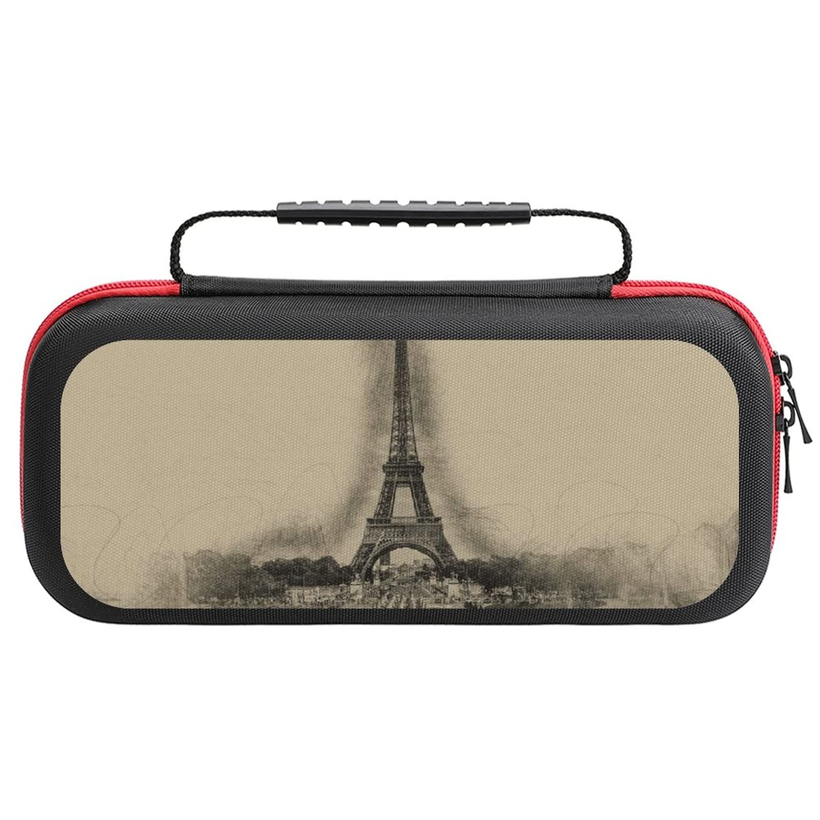 FunnyStar Paris Eiffel Tower Carrying Case for Nintendo Switch - Protective Shell Storage Handbag for Travel, Commuting & Gaming Accessories
