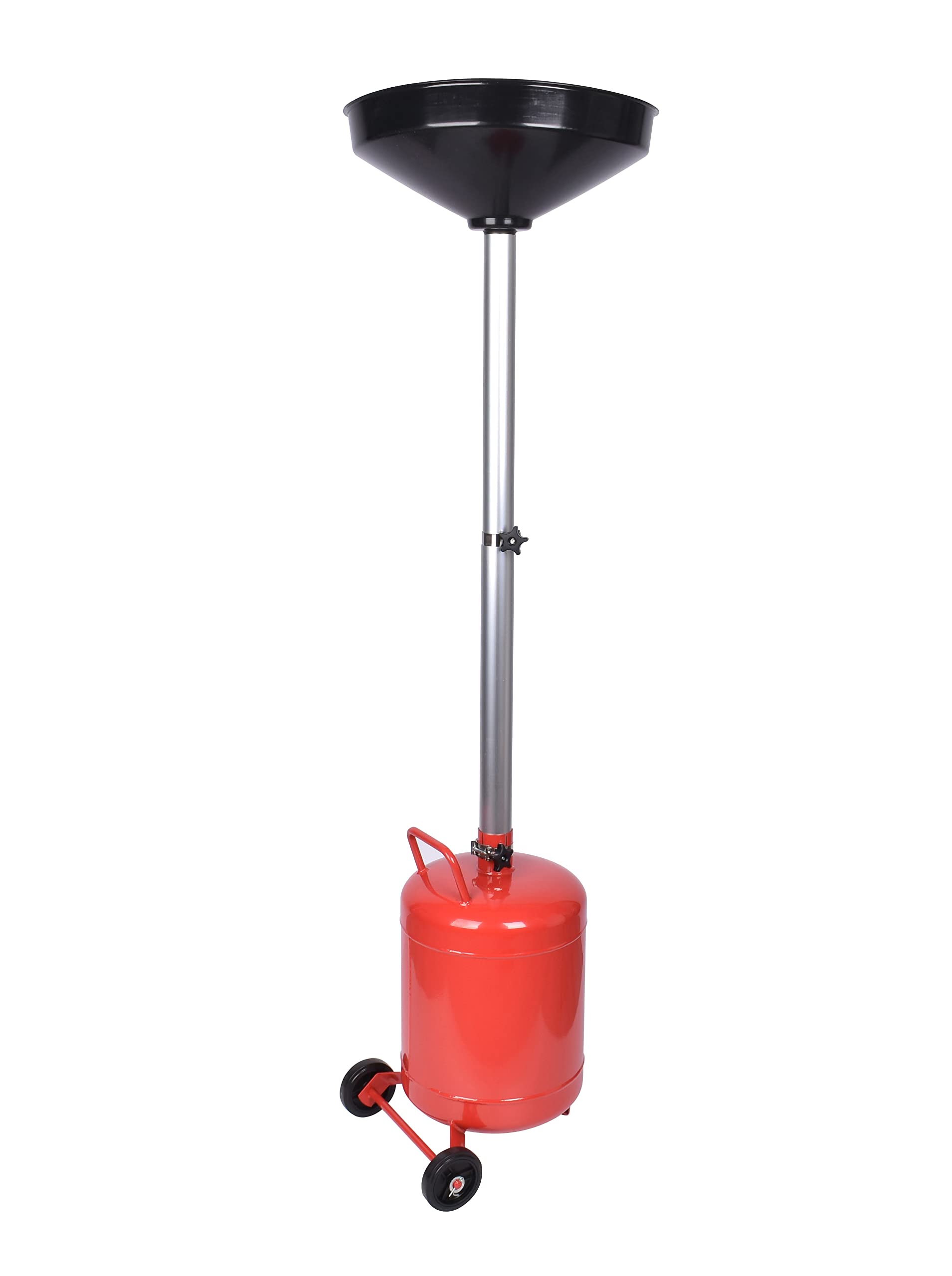 PONO 5 Gallon Portable Steel Waste Oil Drain Tank with Wheels - Adjustable Height 32