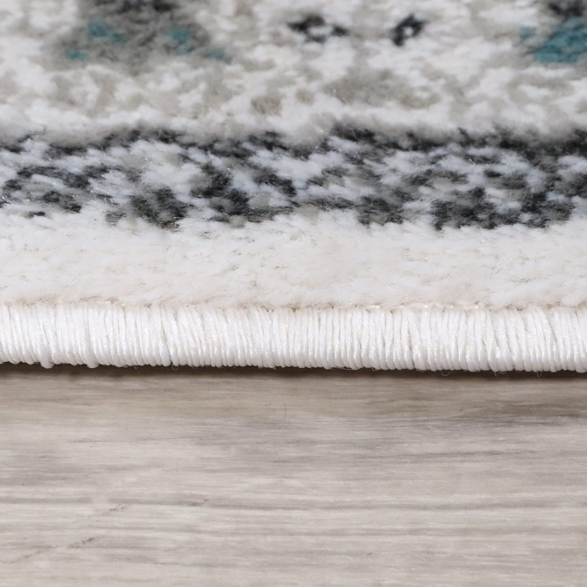 Premium Jute Backed Indoor Area Rug - Rustic Medallion Design 8' x 10' in Grey Ivory | Entryway, Hallway, Kitchen, Office, Bedroom, Living & Dining Room Decor | Soft & Durable Floor Covering for Cozy Home Atmosphere | Einsgrove Collection