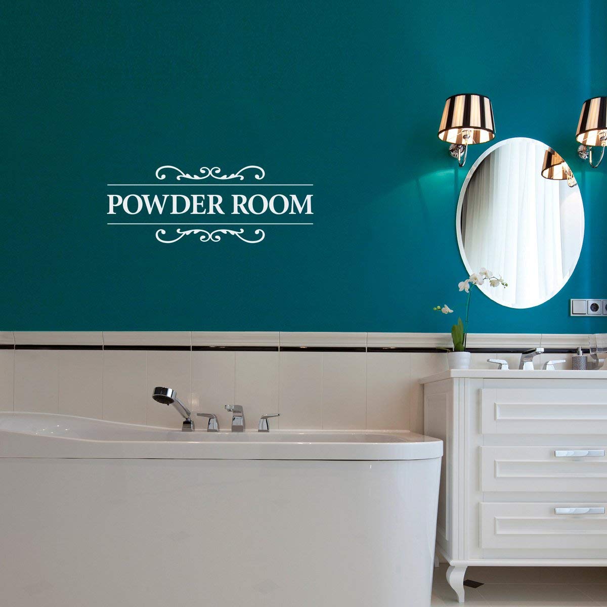 Powder Room Wall Decal - Bathroom Decor for Home & Office
