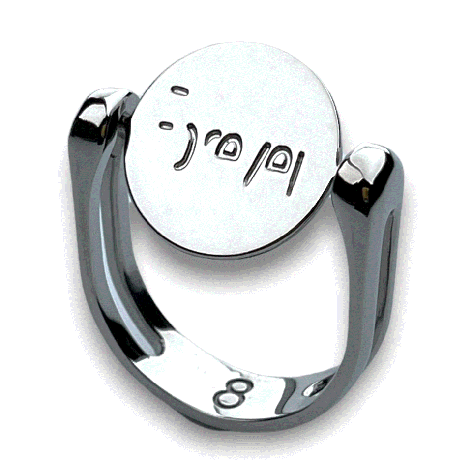 Black Forever Element Ring - Spin to Reveal Hidden Message, Perfect for Anniversaries, Engagements & Romantic Gifts