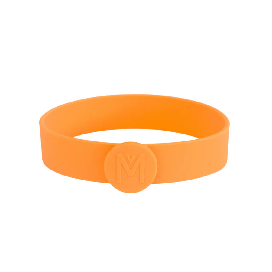 MontiiCo Silicone Cutlery Band - Orange Color | Reusable Utensil Holder for Baby, Kids & Adults | Perfect for Travel, Picnics & School Lunch Boxes