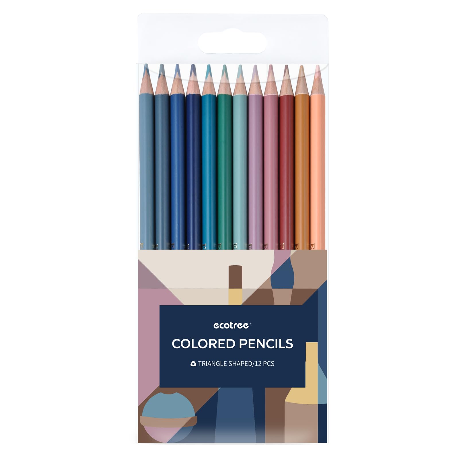 ECOTREE 12 Pack Colored Pencils Set - Professional Soft Core Pastel Drawing Pencils for Adults & Kids, Vibrant Colors for Coloring Books, Sketching, Shading & Art Projects | Perfect Gift for Artists & Students