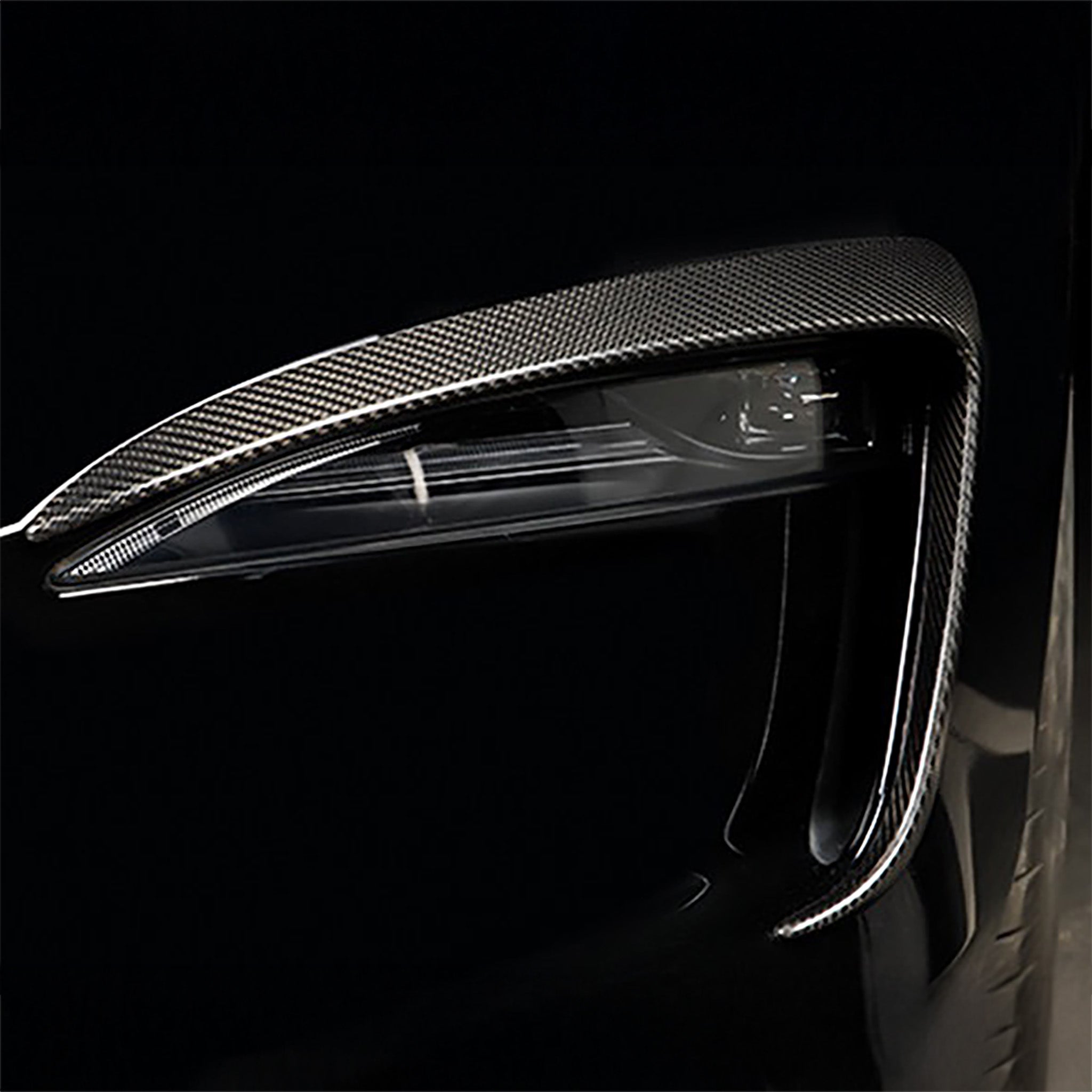 2024 Tesla Model S Real Carbon Fiber Fog Light Trim Cover - Premium Car Accessories for Enhanced Style & Protection (Perfect for Upgrades & Customization)