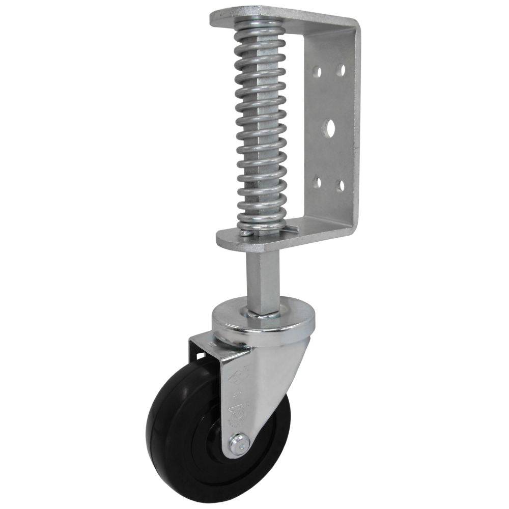 4-Pack 1 1/4 Inch Soft Rubber Wheels - Medium Duty Spring Gate Casters for Smooth Rolling - Perfect for Gates, Carts, Furniture & Industrial Equipment
