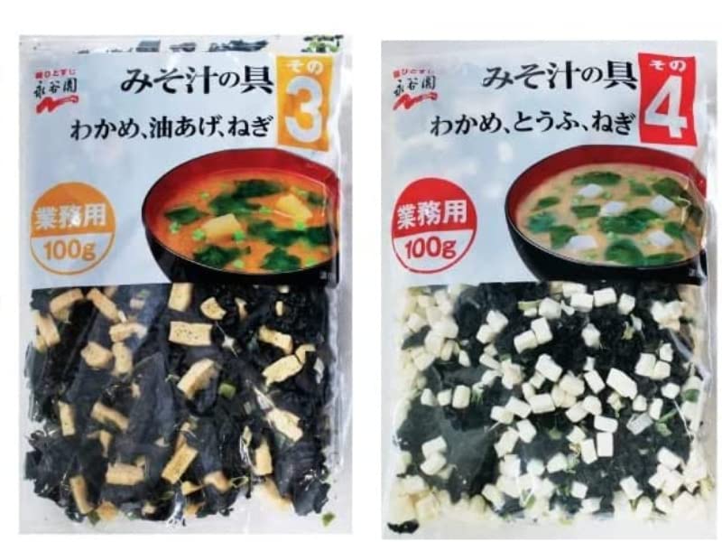 Premium Miso Soup Kit - 100g No.3 & No.4 Combo (Fried Tofu, Green Onions, Wakame Seaweed) - 200 Servings - Authentic Japanese Instant Soup Mix for Home, Office & Quick Meals