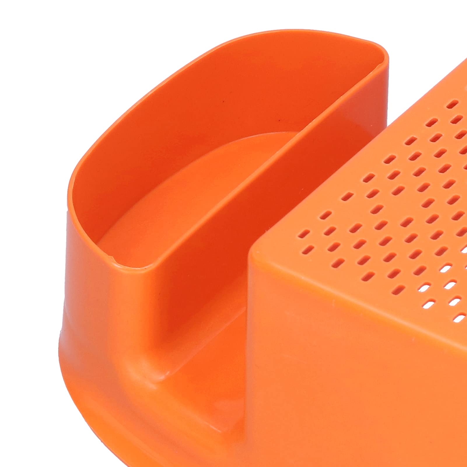 Stainless Steel Sink Drain Rack - 3x8.3 Inch Kitchen Vegetable Fruit Colander & Leftover Filter Basket - Perfect for Washing Produce, Draining Pasta, and Organizing Kitchen Utensils (Orange)