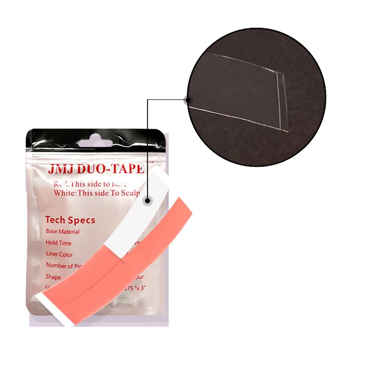 36-Piece C-Shape JMJ Duo-Tac Tape for Wigs & Toupees - Strong Hold Hair Adhesive for Walker Tape - Ideal for Daily Use, Cosplay, and Hair Extensions